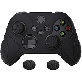 Resim eXtremeRate PlayVital Xbox Series S/X için kılıf, kaydırmaz koruyucu kılıf, yumuşak kauçuk sap, 2 adet siyah çubuk, Xbox Series S/X Controller için (Samurai Edition, siyah) 