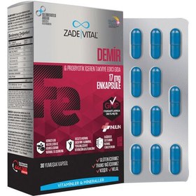 Resim Zade Vital Demir ve Prebiyotik İçerikli Takviye Edici Gıda 30 Kapsül 