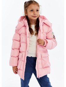 Resim Benitto Kids Kız Çocuk Kalın Kışlık Kapüşonlu Kaban 51349 Pembe 