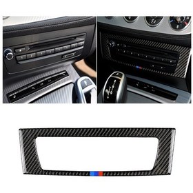 Resim Araba Karbon Fiber Merkezi Kontrol Cd Paneli Bmw Z4 2009-2015 İçin Üç Renkli Dekoratif Etiket 1 Adet 
