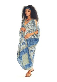 Resim Los Banditos Uzun Hamile Elbise-Std-Mavi Babil 