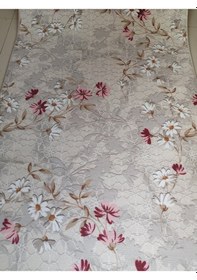 Resim Çiçekli Kaymaz Yolluk - Yıkanabilir Dört Mevsim Halı Salon, Banyo, Balkon, Genç Odası Yeşil 