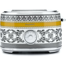 Resim Berghoff Gem Royal Margery Siyah Sarı Desenli Iki Dilim Ekmek Kızartma Makinesi 