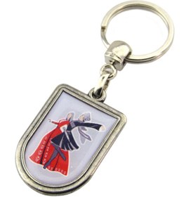 Resim Kafkas Çerkes Oynayan Çift Arma Modeli Damla Anahtarlık 