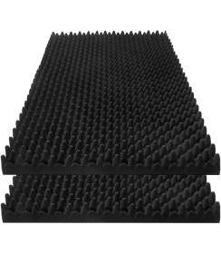 Resim Bueattuh 2 Paket Akustik Köpük Paneller 48 x 24 x 2 Inç Yüksek Yoğunluklu Ses Emici Paneller Ev Ofis Kayıt Odası Stüdyo (Yurt Dışından) 