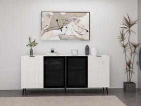 Resim Minar Kale Konsol Cam Kapak Plus Beyaz/beyaz Füme Cam Beyaz 