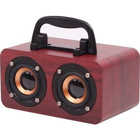 Resim Xindoker "taşınabilir Ahşap Bluetooth Hoparlör - Fm Radyolu, 3w Çift Hoparlör, 1200mah Pil, Kulplu" 