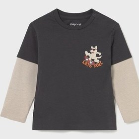 Resim Mayoral Uzun Kollu Erkek Bebek T-shirt 2062 Gri 