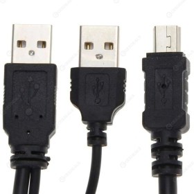 Resim Wozlo Harici Diskler Için 2 USB 5 Pin Mini USB Y Kablo Harddisk Kablosu 