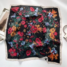 Resim Fernca1 Çizgili Eşarp Ipek Eşarp 70CM Küçük Kare Kafa Bandı Saç Türbanı Kravat Çanta (Yurt Dışından) 