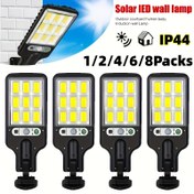 Resim 1/2/4/6/8 Paket Güneş Enerjili Hareket Sensörlü Duvar Işıklandırması, Derecelendirme, 100-200 Lümen, Şarj Edilebilir Lityum Pil, Dış Mekan ve Veranda Aydınlatması 