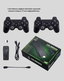 Resim Kablosuz Taşınabilir Oyun Konsolu 2.4g Tv Bağlantılı Kompakt Tasarım 