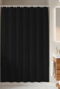 Resim Jackline Polyester Kumaş Siyah Renk Banyo Perdesi Yerli Üretim Duş Perdesi 