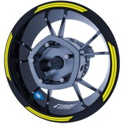Resim Floresan Sarı Double Stripe Jant Şeridi Sticker Çınar Extreme 