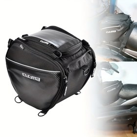 Resim Motosiklet Ön Yakıt Tankı Çantası - Dokunmatik Ekran Dostu, Çoklu Bölme Depolama Torbası, Off-Road Motosikletler için, Dayanıklı Polyester, Siyah, Çoklu Fermuarlı Cebi ve Çıkarılabilir Omuz Askısı ile, Sürüş için Temel, Motosiklet Aksesuarları 