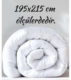 Resim Microfiber Çift Kişilik Yorgan Kapitone Yıkanabilir Mevsimlik Mik Beyaz 