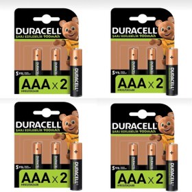 Resim Duracell Şarj Edilebilir Turbo Aaa Piller, 8 Adet 900 Mah Pil 