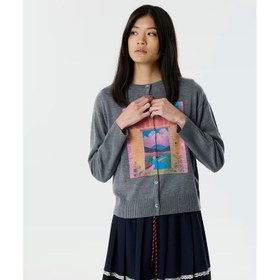 Resim Twist Görsel Baskılı Kadın Triko Hırka (TW6250050183) 