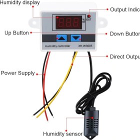 Resim Emay Center XH-W3005 220V Dijital Nem Kontrol Cihazı 1500W Kuluçka Sera Depo 
