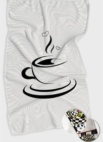 Resim Beyaz Fincan Desenli Fırın Mutfak Havlusu 30X50Cm 