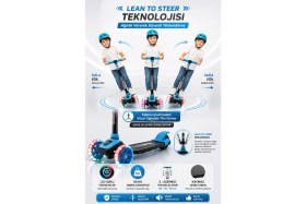 Resim Yıldırım Oyuncak LED Işıklı 3 Tekerlekli Çocuk Twist Scooter - Lean To Steer Dengeli 3 Kademe Ayarlanabilir Yükseklik 50KG Taşıma Kapasiteli 