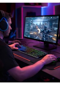 Resim Mekanik Rgb Oyuncu Klavye Mouse Seti 105 Tuş Led Işıklı Kablolu Gaming Klavye Siyah Diğer 