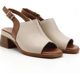 Resim Gönderi R Kadın Bej Antik Kalın Topuklu Hakiki Deri Sandalet Dyza70945406 Bej 