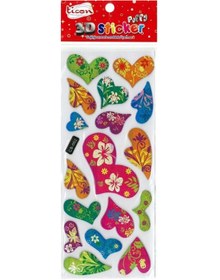 Resim Ticon 3d-14 Kalp Şekilli-2 Puffy Sticker 177565 