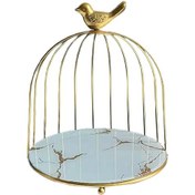 Resim Suntek Demir Sanat Nordic Kuş Kafesi 19.5x22.5cm-beyaz-altın 