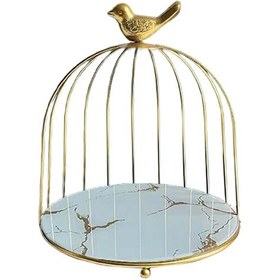 Resim Suntek Demir Sanat Nordic Kuş Kafesi 19.5x22.5cm-beyaz-altın 