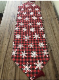 Resim Ekose Yılbaşı Desenli Runner 