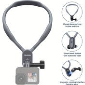 Resim Telesin Taixun Spor Kamerası Manyetik Boyun Askısı, GoPro11/10/9 için Uygun, Dajiang Action3/4 Bisiklet Birinci Kişi Kamera Mobil Kamera Sabitleme Braketi Manyetik Boyun Askısı Yaka Tutacağı 