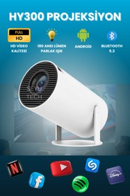 Resim Weartech Hy300 Pro Upgrade Taşınabilir Projeksiyon Cihazı Ultra Hd Android Ev Projektörü Wifi,bluetooth,hdmı 