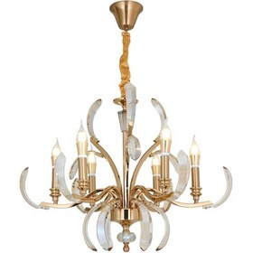 Resim Ronja 6'lı Bakır Eskitme Kristal Taşlı Avangart Salon Avize Bakır Eskitme 