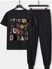 Resim Unisex Is Not Just 2'li Eşofman Takımı Siyah 