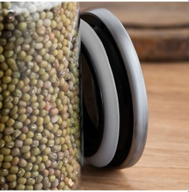Resim Porsima 4401 Bormio Metal Kapaklı 12li Cam Kavanoz Seti Vakum Kapaklı Saklama Düzenleme Kabı Seti 1400ml Şeffaf 