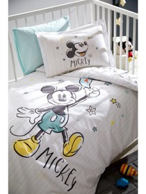 Resim Özdilek Bebe Mickey Tek Kişilik Disney Lisanslı Nevresim Takımı Goodnight 