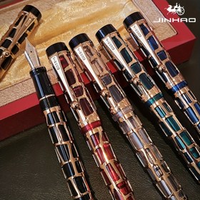 Resim Lüks Kalem Seti, Ekstra İnce Yumuşak Uç, Altın Delikli İskelet ve Şeffaf Reçine, Profesyoneller için Zarif Yazı Aracı 
