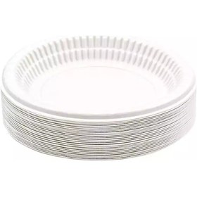 Resim Plastik Tabak 100 Adet Orta Boy Beyaz 