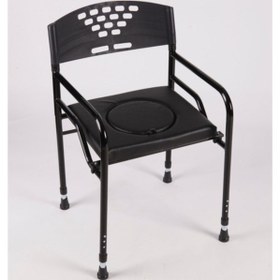 Resim Deri Döşemeli Katlanır Hasta Klozeti Siyah Klozet 