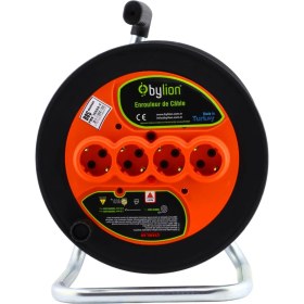 Resim Bylion Boş Makara Sarım Makarası Kapaksız 4 Prizli Seyyar Kablo Makarası 