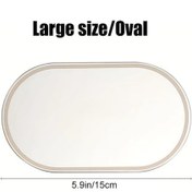 Resim Cloudstore Büyük Oval Yapışkanlı Dayanıklı Çelik Araç Aynası, Yüksek Çözünürlüklü Makyaj Aynası 