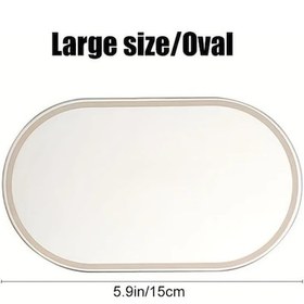 Resim Cloudstore Büyük Oval Yapışkanlı Dayanıklı Çelik Araç Aynası, Yüksek Çözünürlüklü Makyaj Aynası 