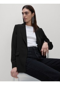 Resim Marks & Spencer Relaxed Fit Blazer Ceket Siyah 
