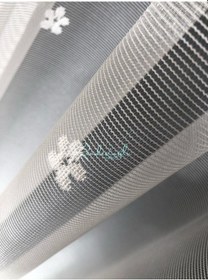 Resim Tül Perde Şazeli Desen Pırıltı Zeminli Jakar Örme Ekru 