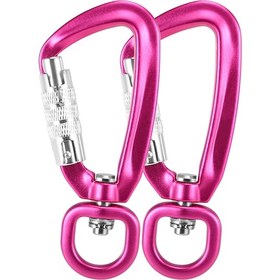 Resim Maiyame Alüminyum 7075 Döner Kilitleme Karabiner 2'li Set - 1100lb Dayanıklılık, 360 Rotasyon, Pekmez Rengi 
