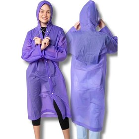 Resim Kadın Erkek Yağmurluk Kapüşonlu Çıtçıtlı Eva Mor Yağmurluk Bymmrc881r09 Mor 