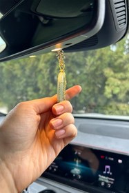 Resim TASARIM ARABAM ATİKE ELİF AKIN Aventurin Doğal Taş Oval Plaka Tel Sarmalı Dikiz Süsü 