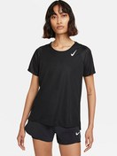 Resim Nike Siyah Kadın Bisiklet Yaka Düz T-Shirt DD5927-010 W NK DF RACE TOP SS 