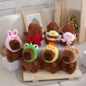 Resim Renkli Karikatür Şapkalı Sevimli Kapibara Peluş - Tüm Köpek Boyutları İçin Yumuşak, Dayanıklı Çiğneme Oyuncağı, Zihinsel Uyarım ve Diş Sağlığı için Etkileşimli Oyuncak 